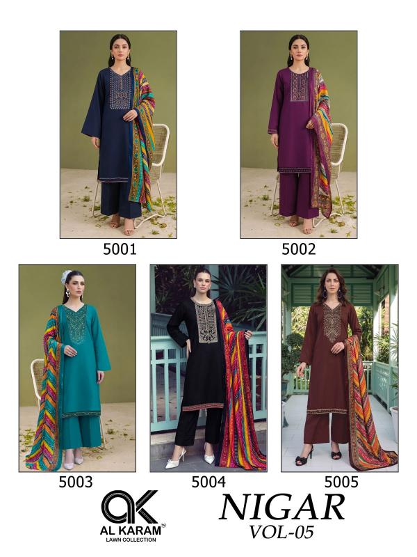 Al karam nigar vol 5 dress materials wholesale